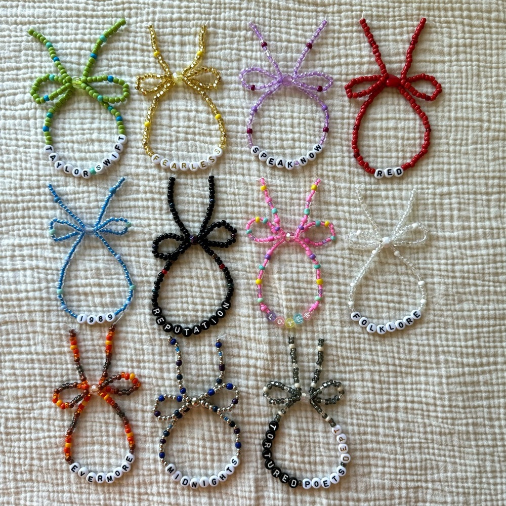 Taylor Swift eras bow bracelet set